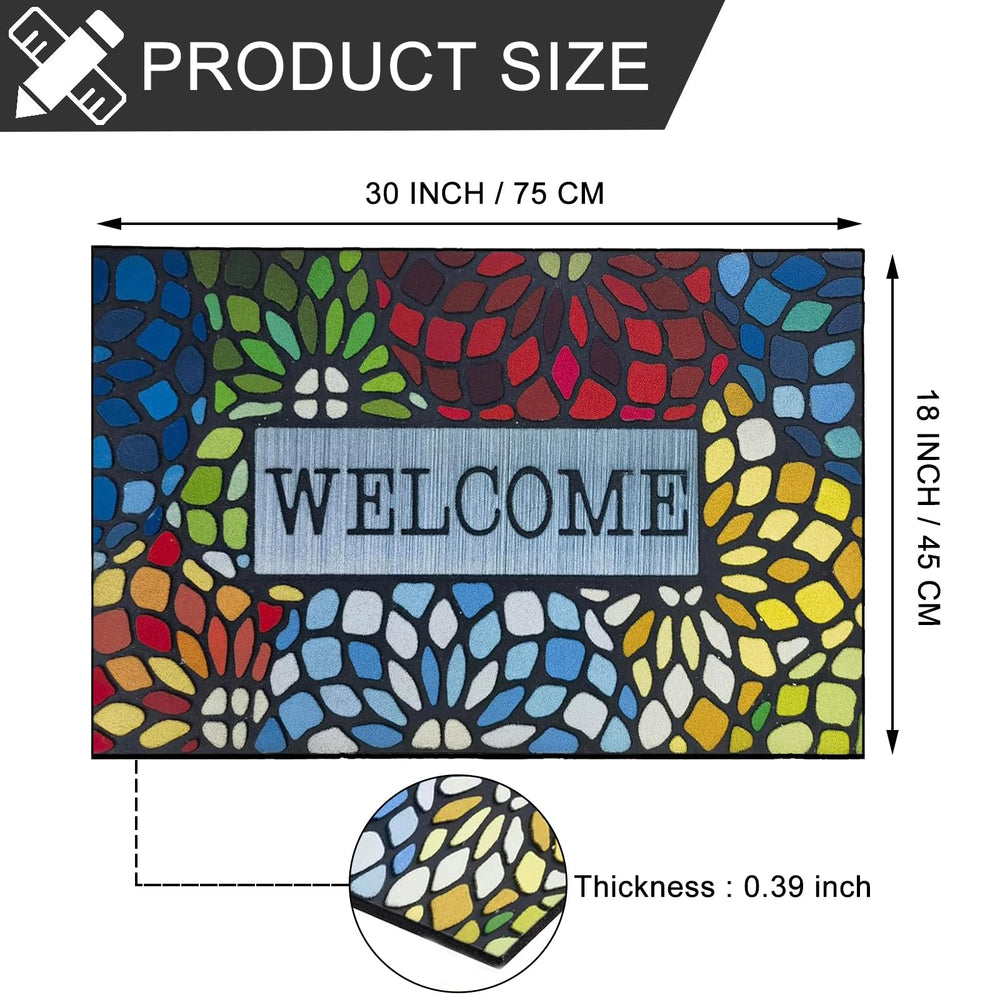 CHICHIC Colorful Welcome Mat non-slip backing