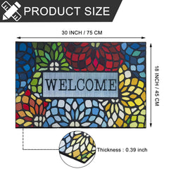 CHICHIC Colorful Welcome Mat non-slip backing
