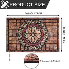 CHICHIC door mat in brick-red colour on patio