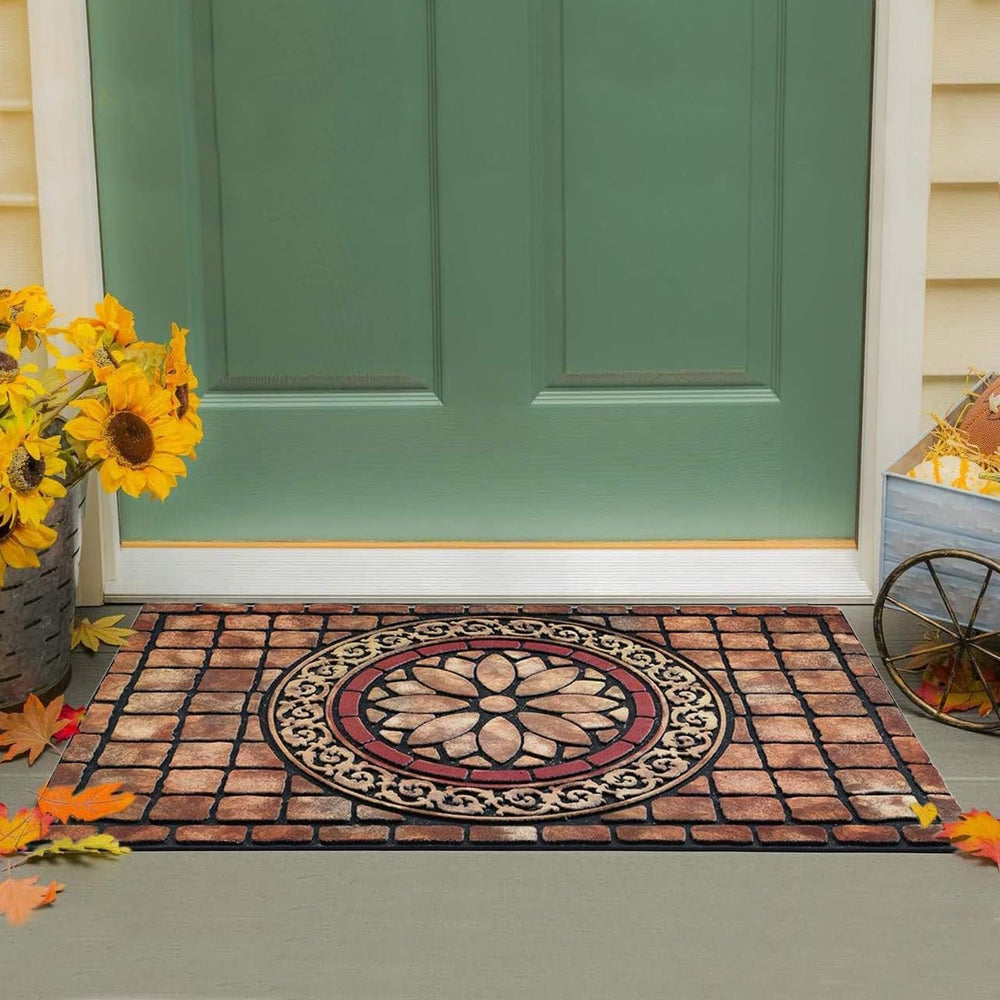 CHICHIC Door Mat showing non-slip rubber backing
