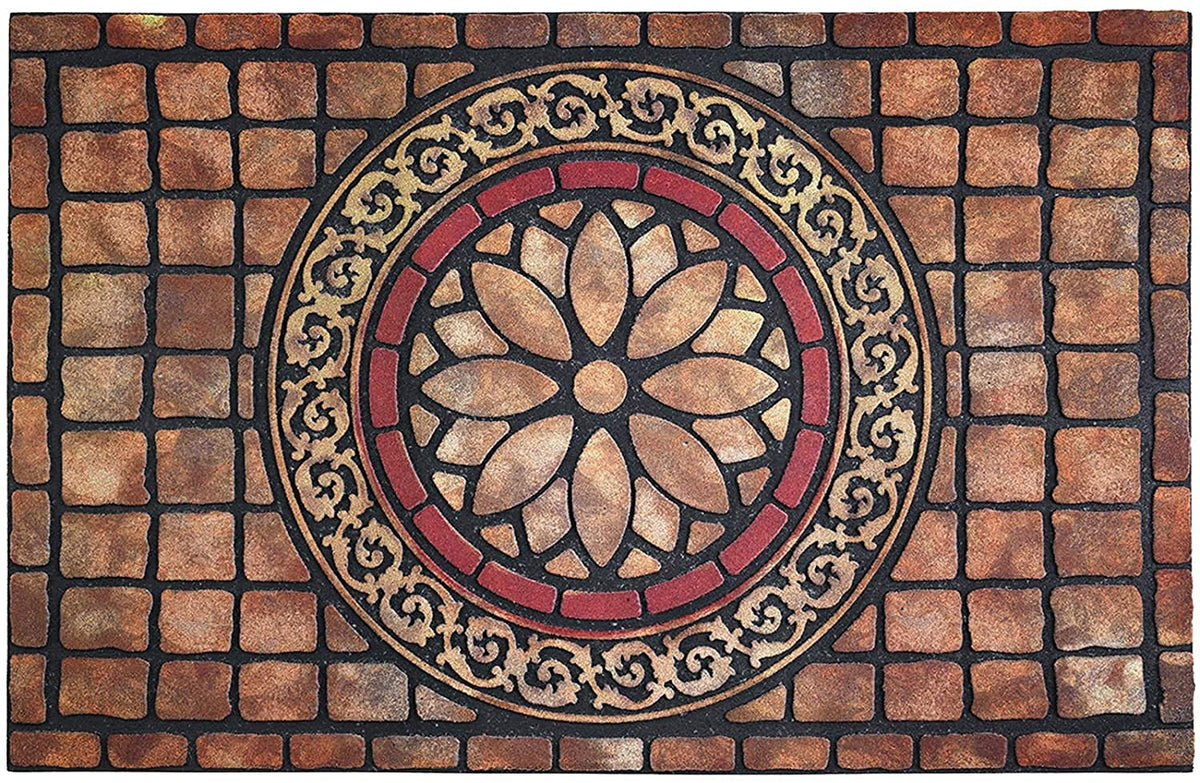 CHICHIC Rectangle Door Mat 24 x 36 inch brick-red front view