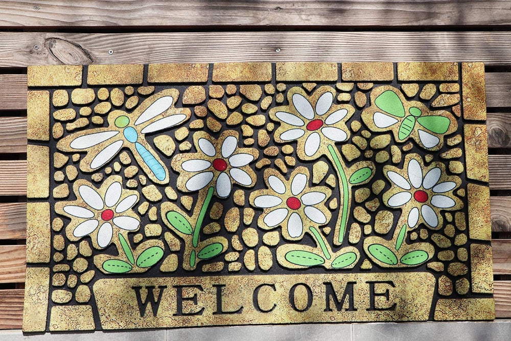 CHICHIC Welcome Door Mat showcased in a laundry room