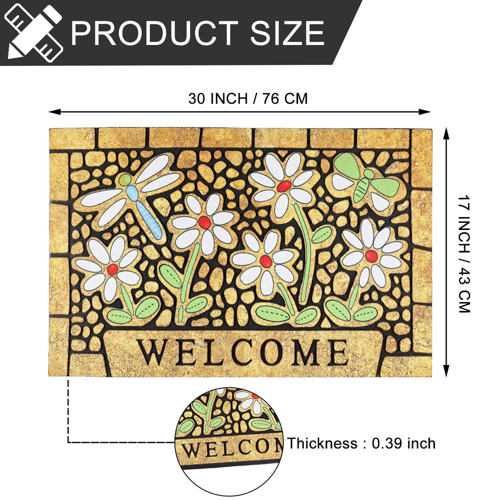 CHICHIC Welcome Door Mat side view showing thickness