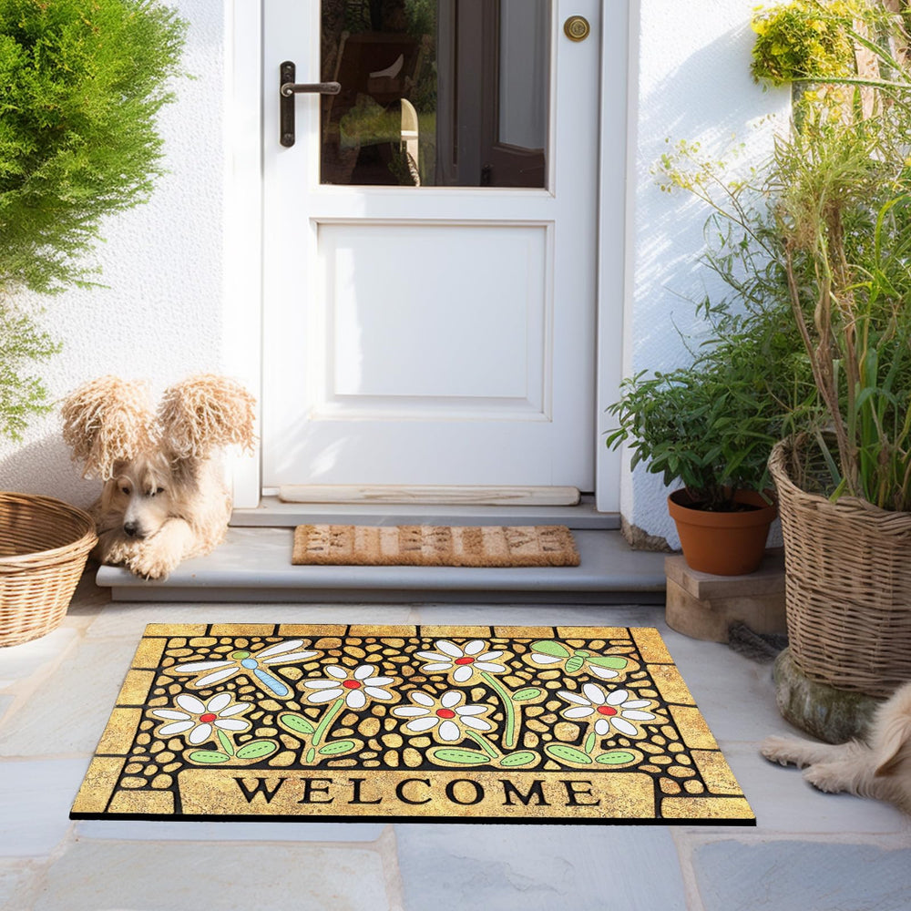 CHICHIC Welcome Door Mat with dragonfly design detail