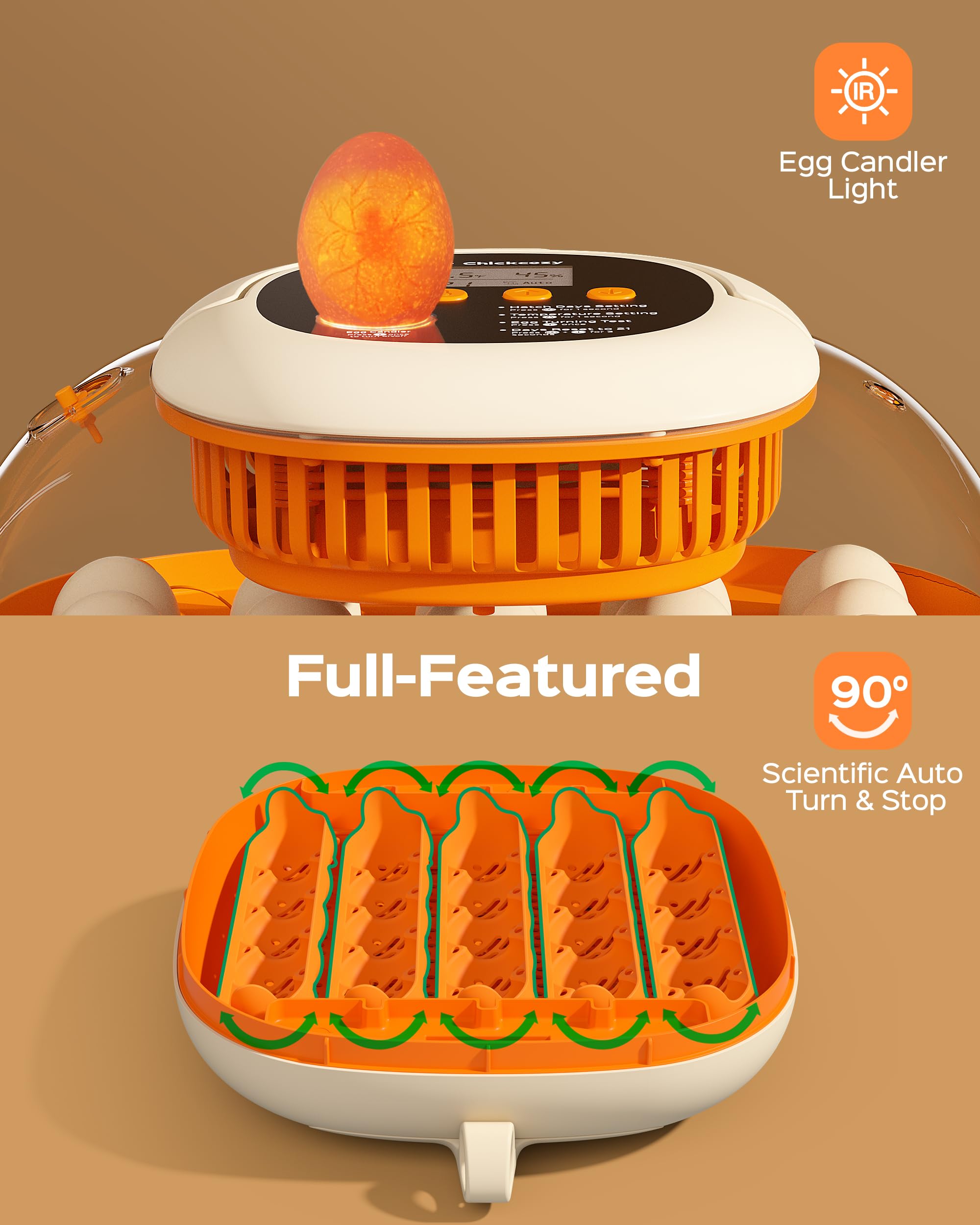 Chickcozy incubator showing the anti-slip mat and protective wall