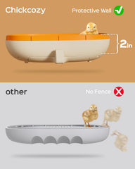 Chickcozy incubator with eggs in place, displaying the built-in egg candler