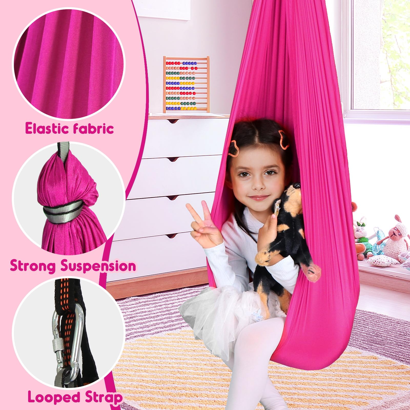 Chihee Sensory Swing in outdoor setting with child