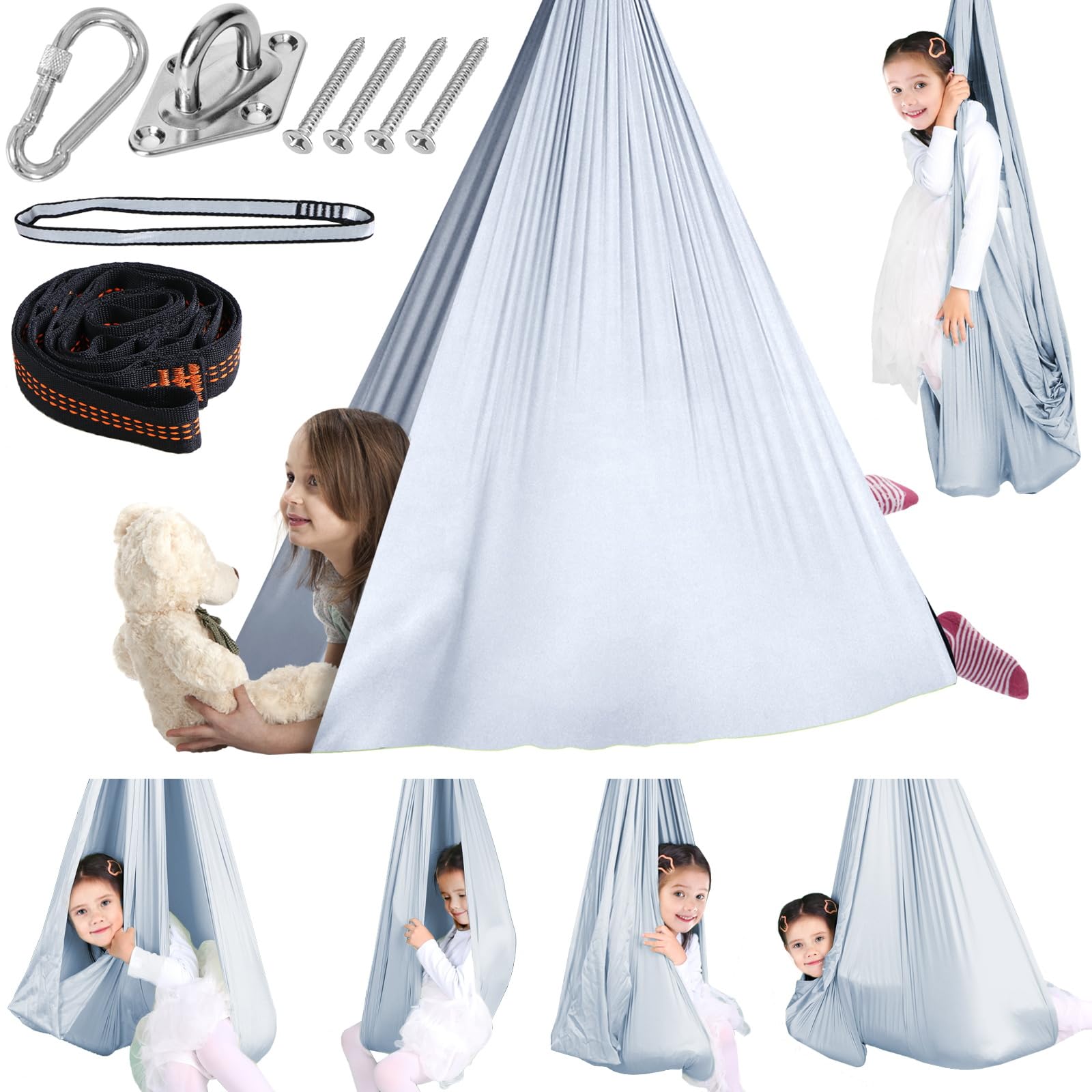 Chihee Sensory Swing Light Gray front view