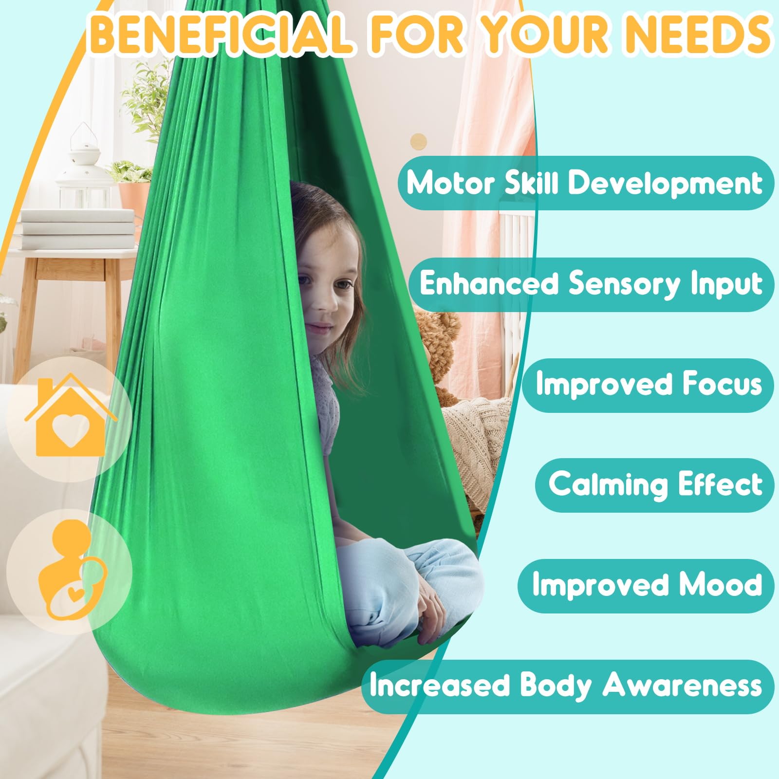 Chihee Sensory Swing with carabiner for easy attachment