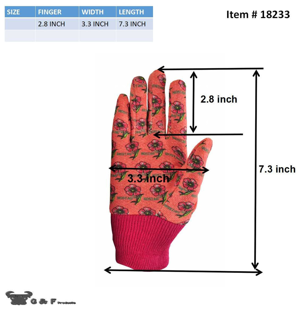 Child wearing G & F Kids Garden Gloves while gardening
