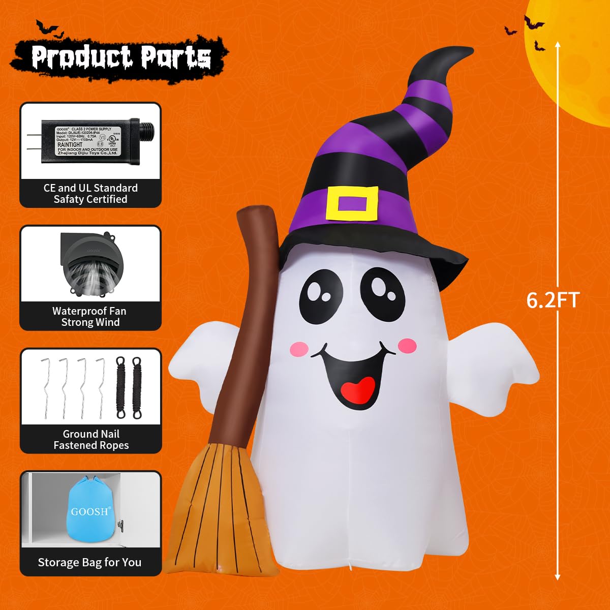 Children enjoying Halloween with GOOSH inflatable ghost in background