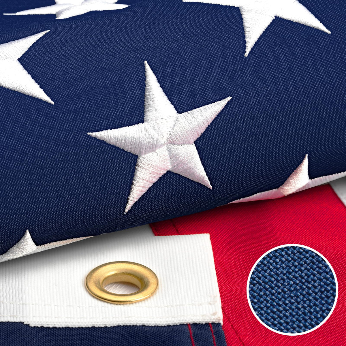 Chillchard 6x10 FT American flag front view with embroidered stars