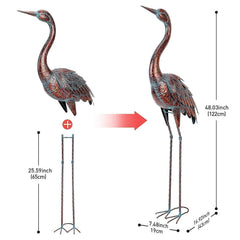 chisheen Outdoor Garden Crane Statue side view showcasing metal craftsmanship