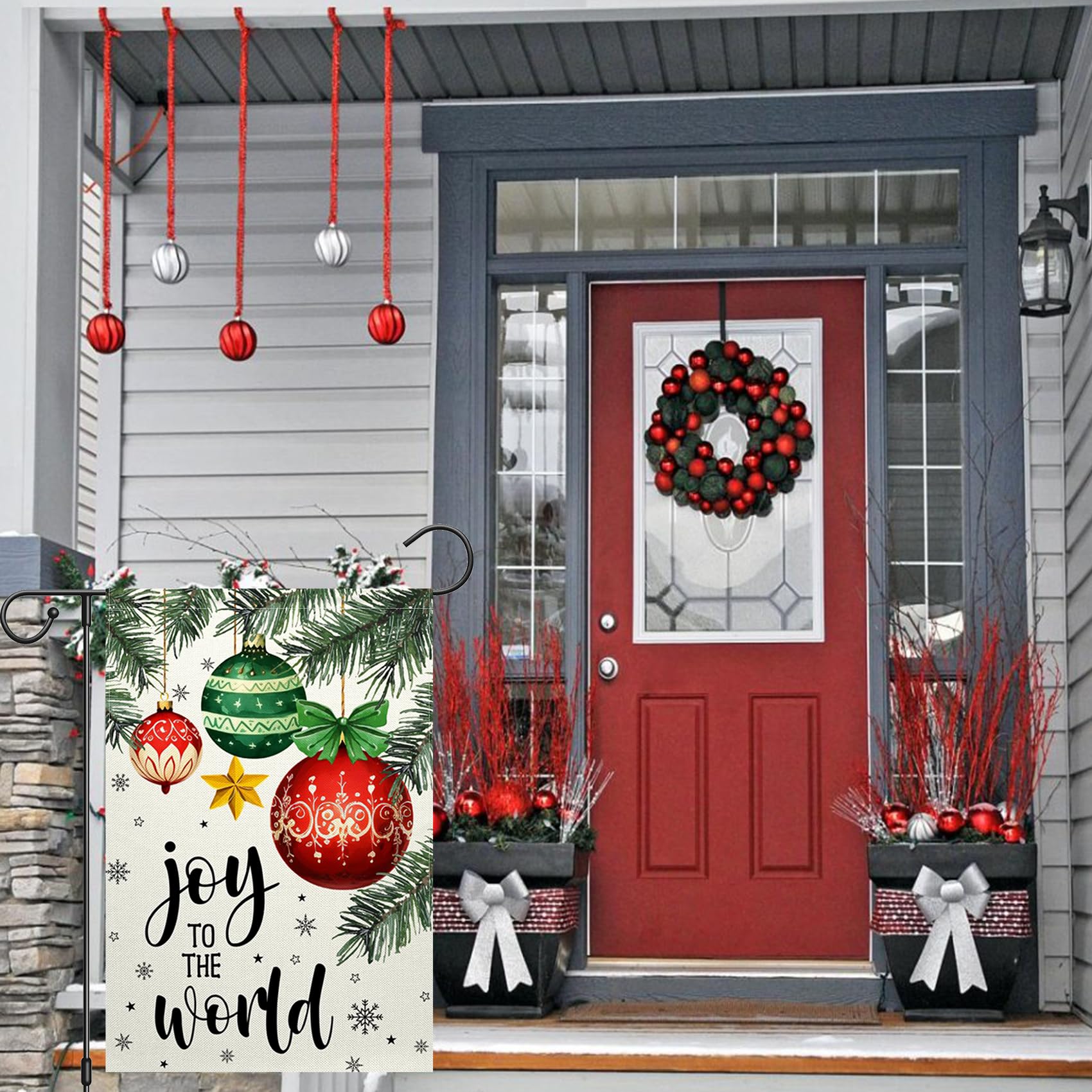 ChloropLastid Christmas Garden Flag 12x18 inch back view