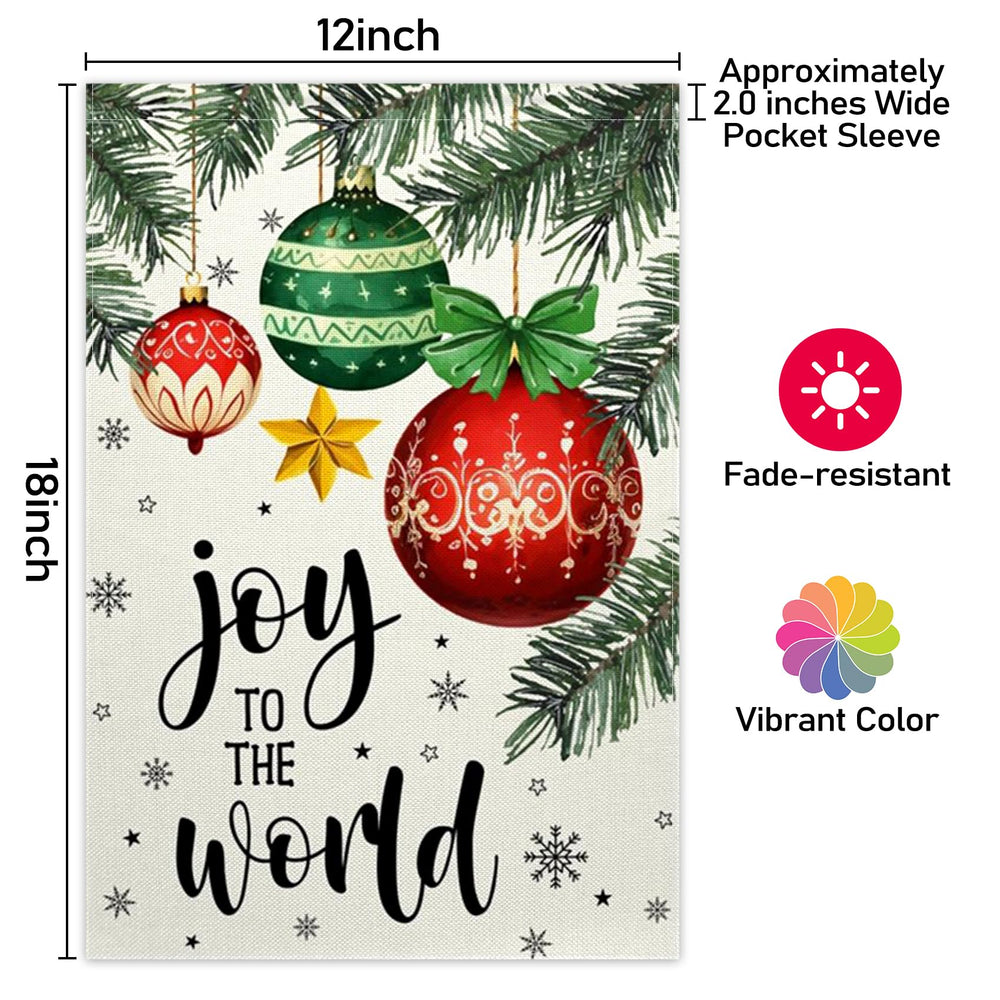 ChloropLastid Christmas Garden Flag hanging on a pole
