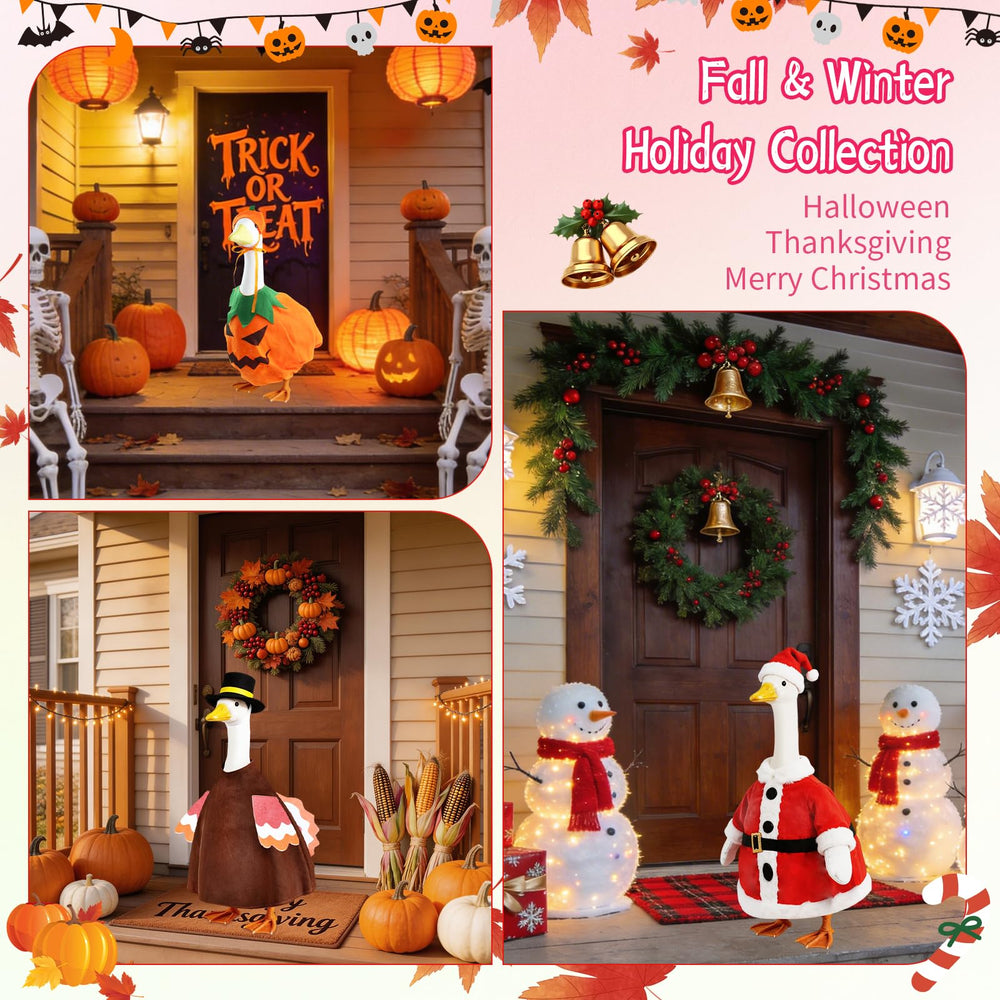 Christmas costume for 23 inch lawn goose statue