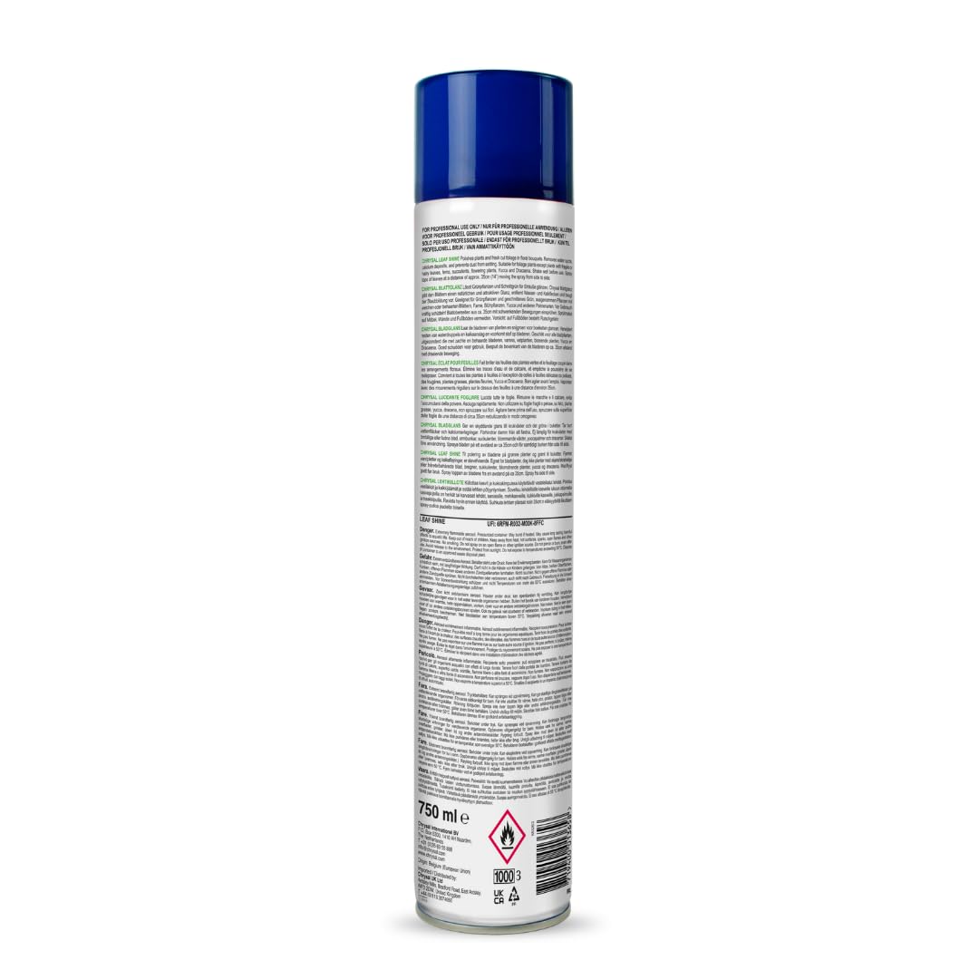 Chrysal Leaf Shine Spray 25 oz back view