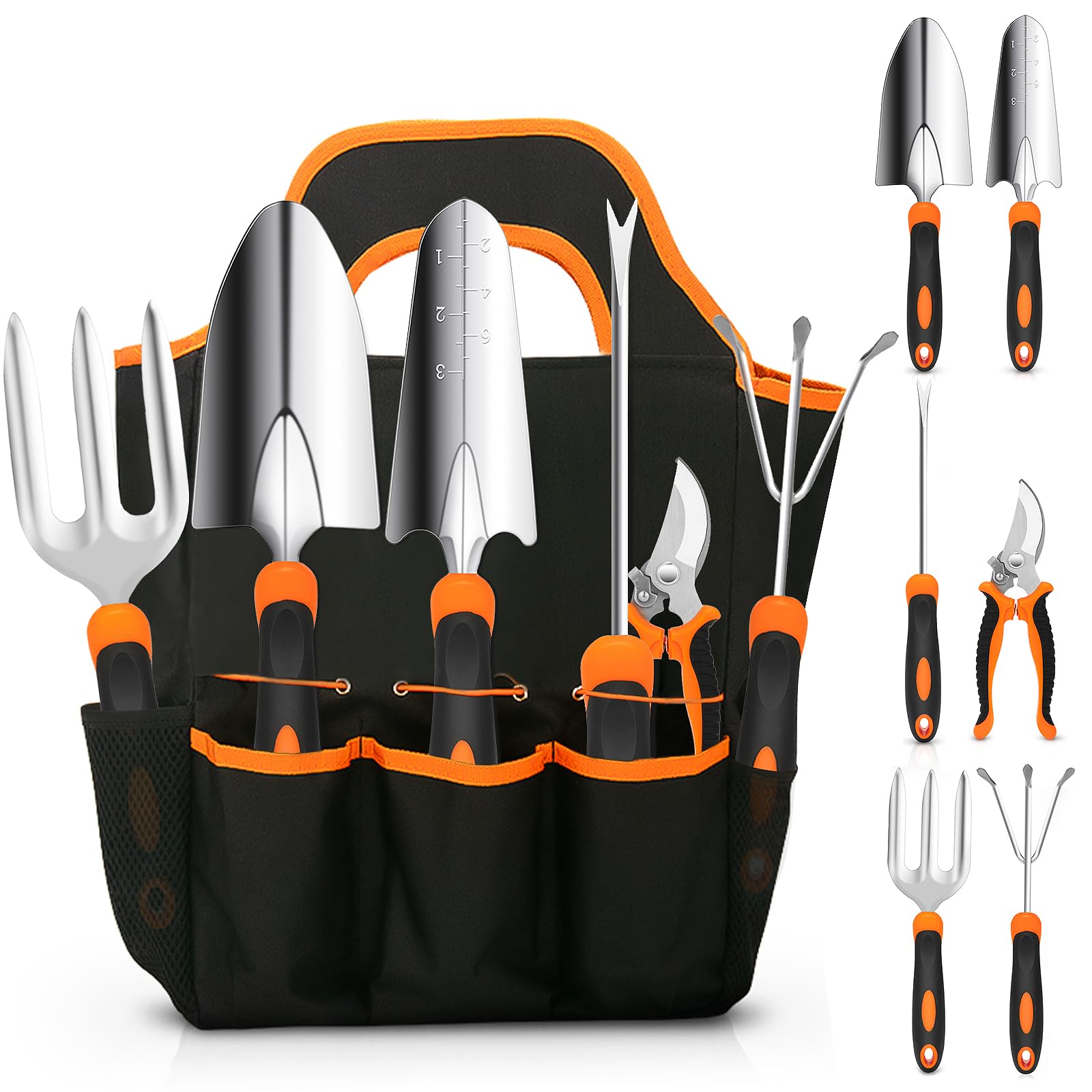 CHRYZTAL Gardening Tool Set with tote bag and stainless steel tools