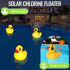 Chsuiwe Pool Chlorine Floater with lights in pool at night