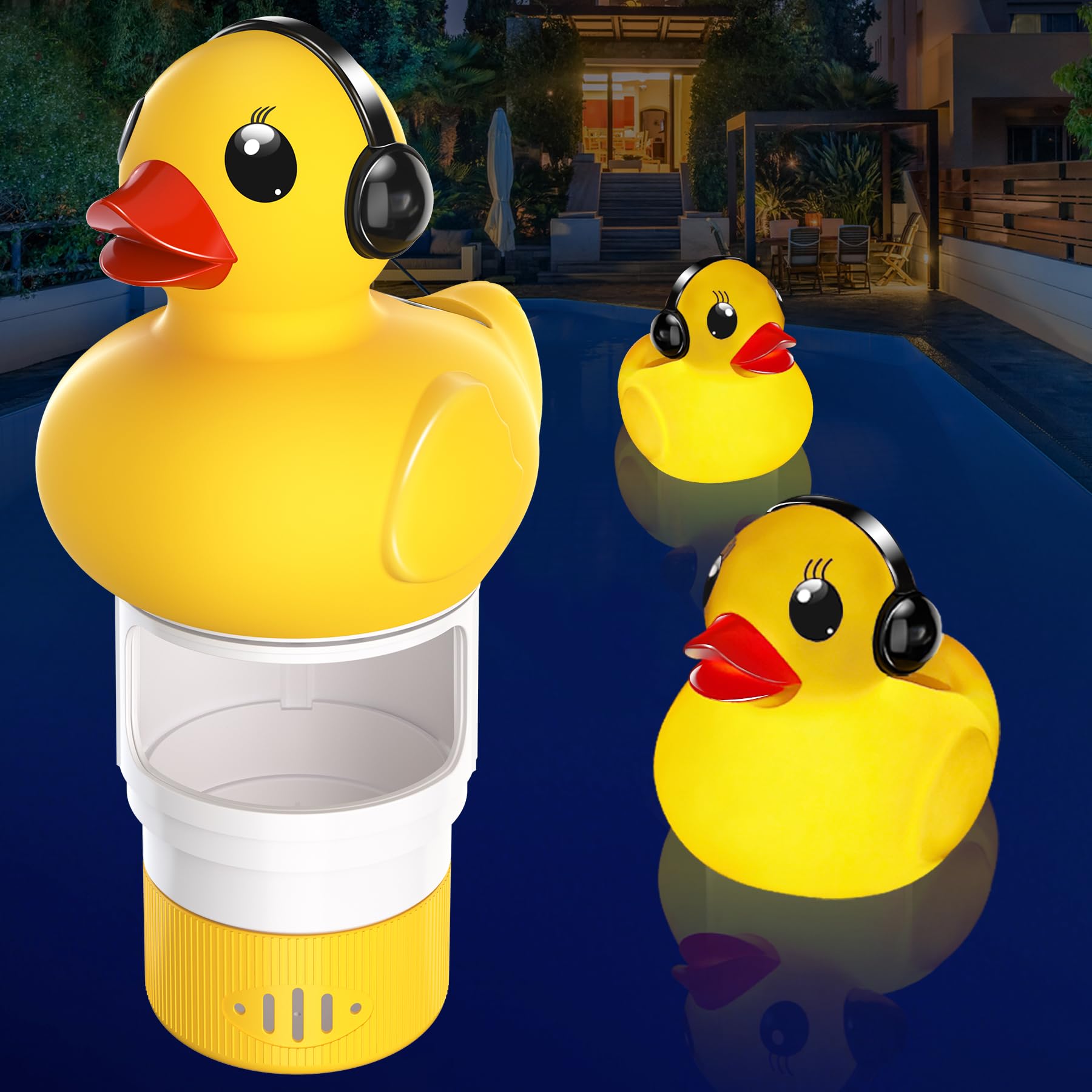 Chsuiwe Pool Chlorine Floater yellow duck design side view