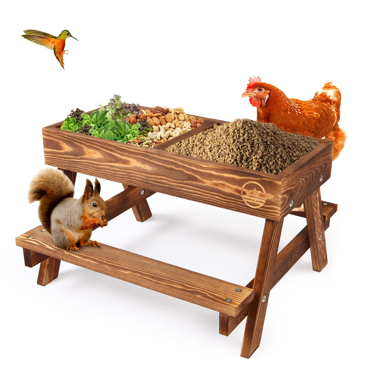 CHTSJQW Chicken Table No Waste DIY Feeder Kit front view