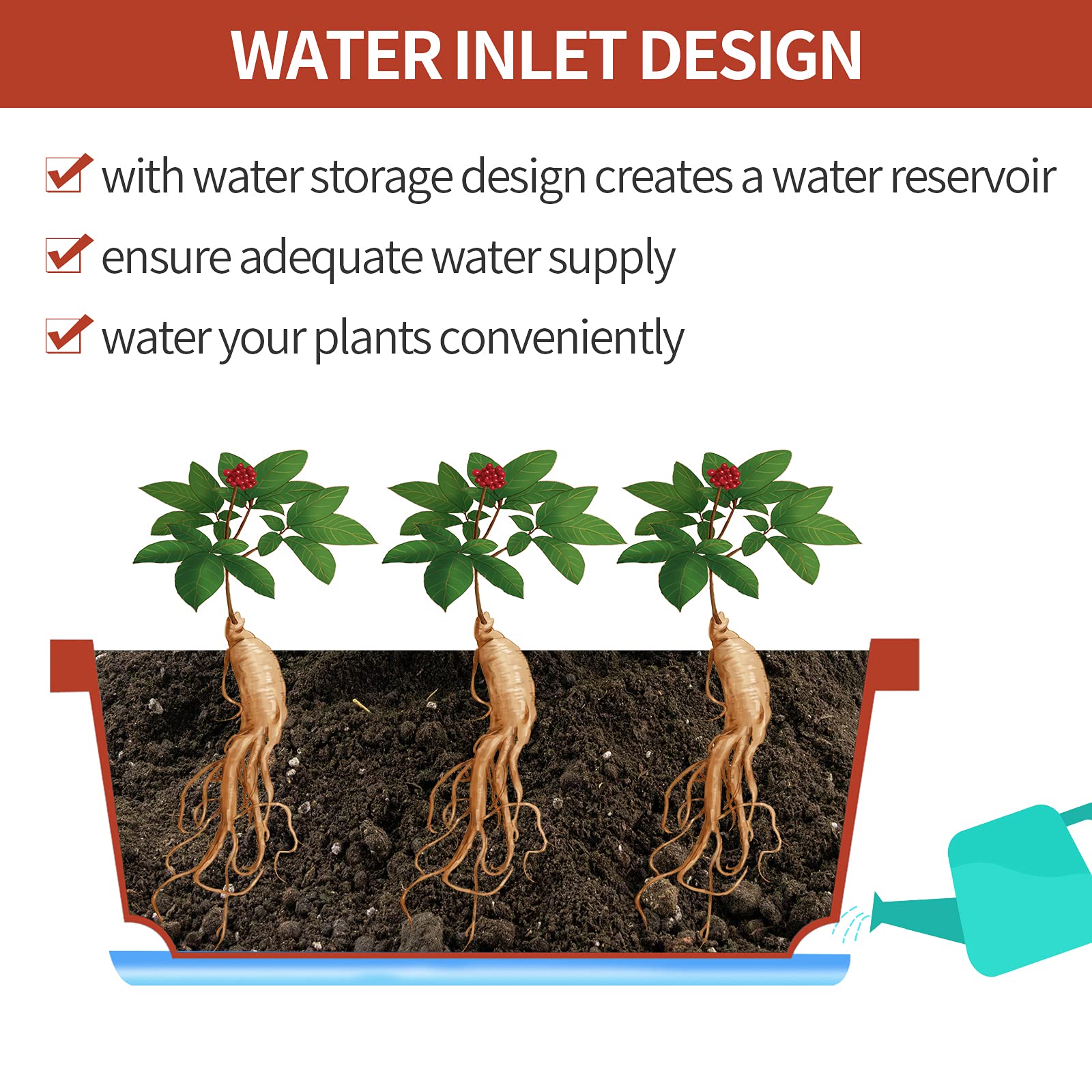CHUKEMAOYI Window Box Planter with water inlet design