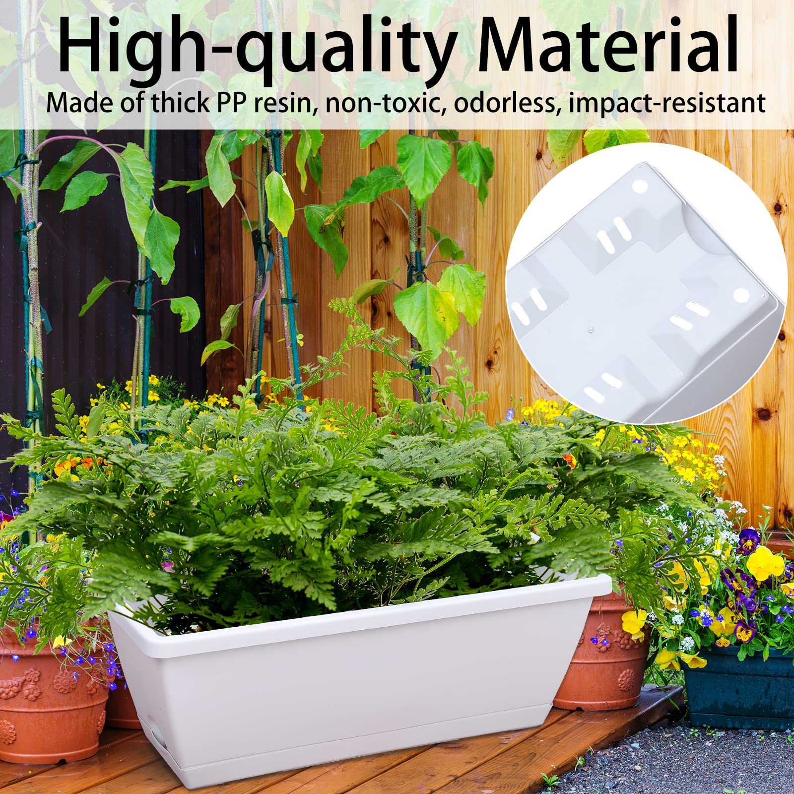 CHUKEMAOYI window box planters displayed with flowers