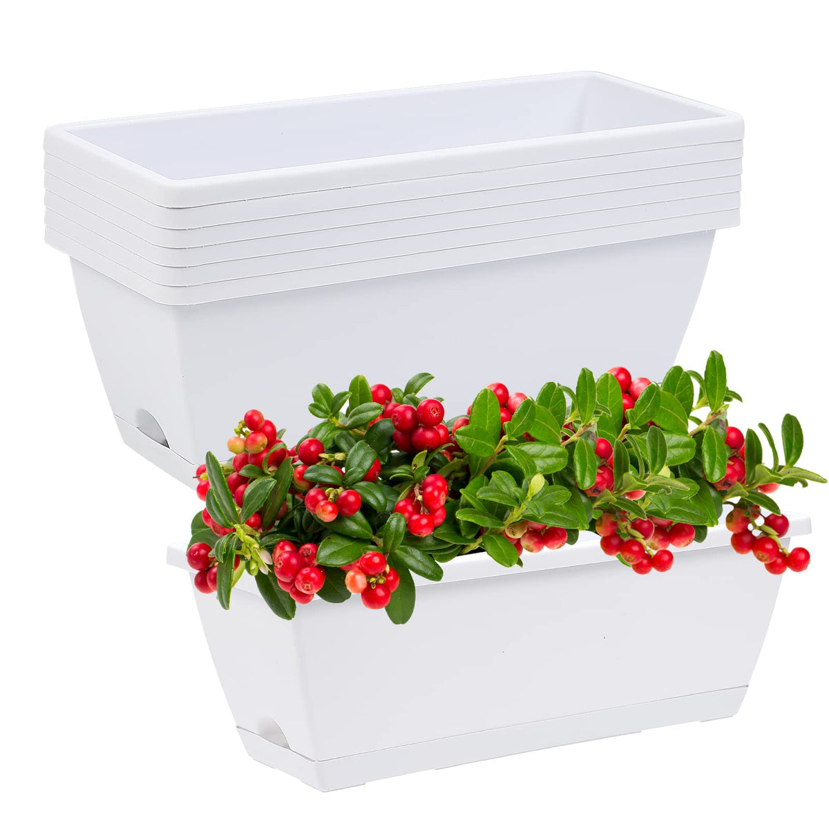 CHUKEMAOYI window box planters pack of 7 in white