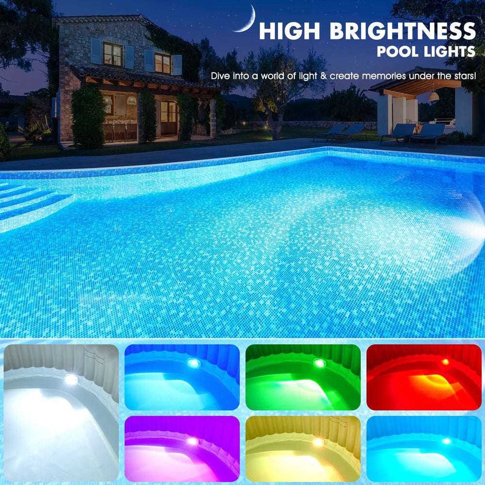 Ciavca Submersible Pool Lights during a pool party