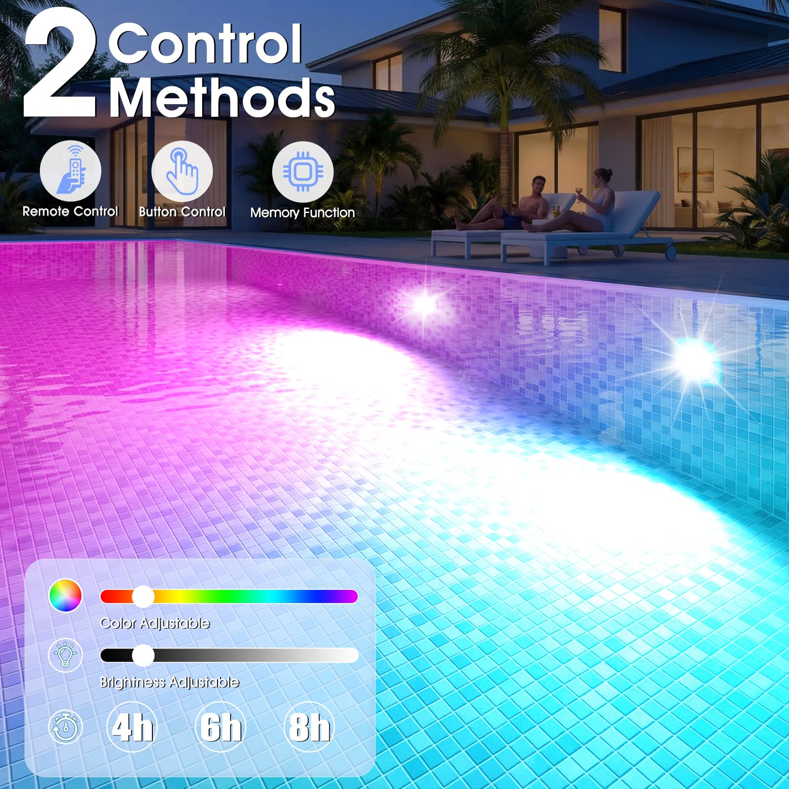 Ciavca Submersible Pool Lights in water