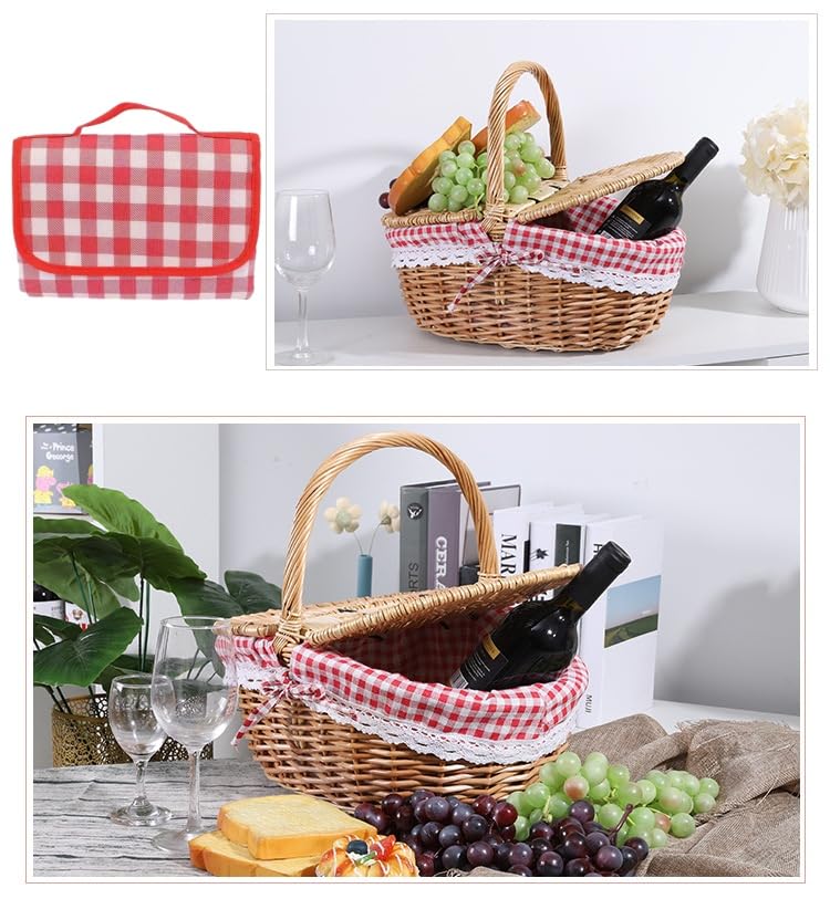 CiCixixi vintage style picnic basket with food items