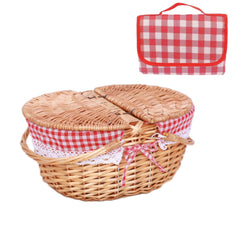 CiCixixi wicker picnic basket front view with removable liner