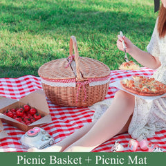 CiCixixi wicker picnic basket open showing large capacity