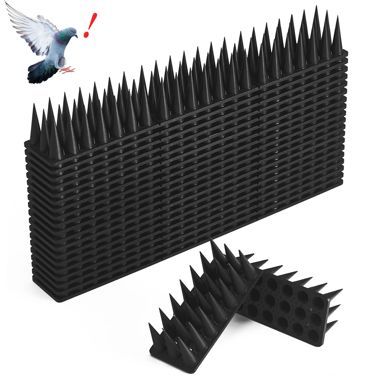 CIIC Bird Spikes 40 Pack Black outdoor deterrent spikes
