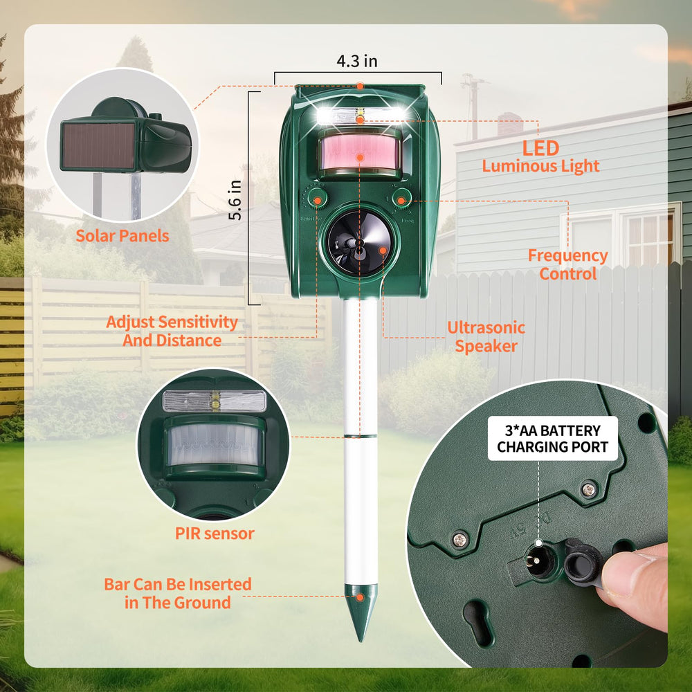 CIIC Solar Ultrasonic Animal Repellent weather-resistant design demonstration
