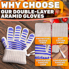 CINEYO heat resistant gloves displayed with grilling tools