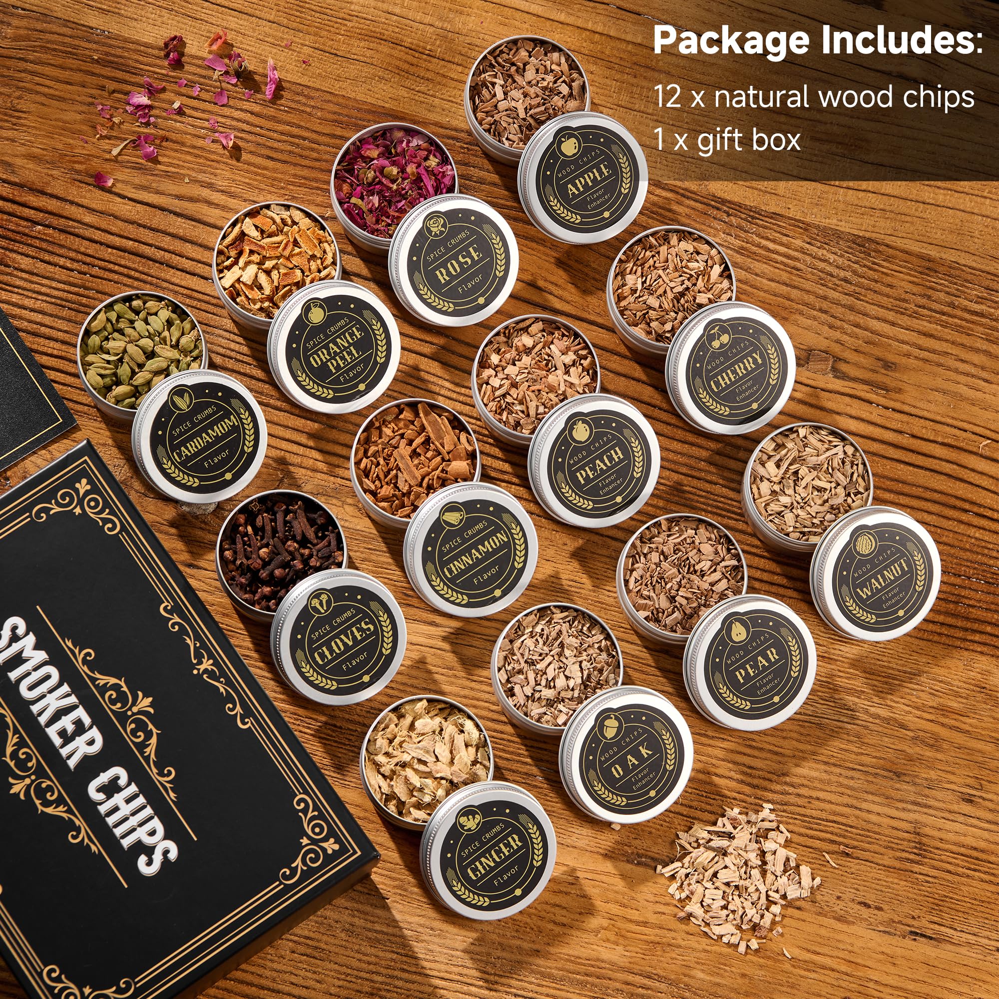 Cinnamon and Cloves spices from ComboJoy smoker wood chips set