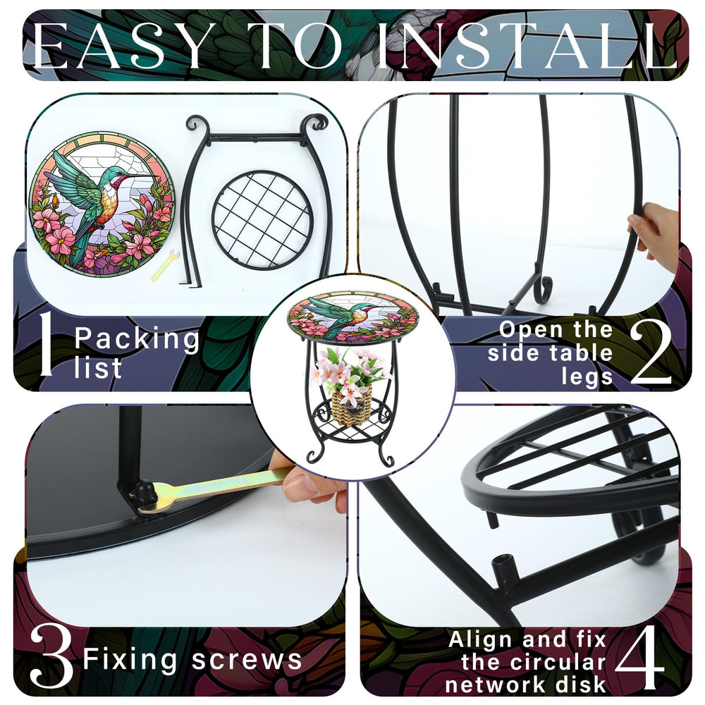 Cinnvoice Outdoor Side Table assembly guide and screws