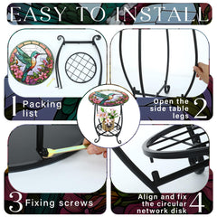 Cinnvoice Outdoor Side Table assembly guide and screws