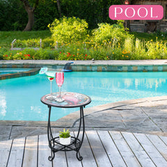 Cinnvoice Outdoor Side Table in garden setting