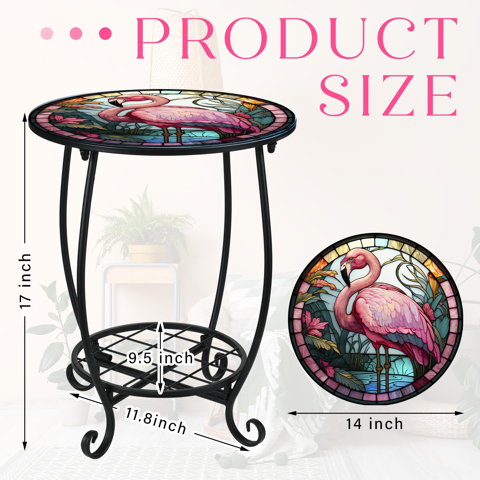 Cinnvoice Outdoor Side Table showing double-layer design