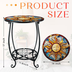 Cinnvoice Outdoor Side Table side view showcasing double-layer design