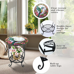 Cinnvoice Outdoor Side Table with drinks on top in a garden setting