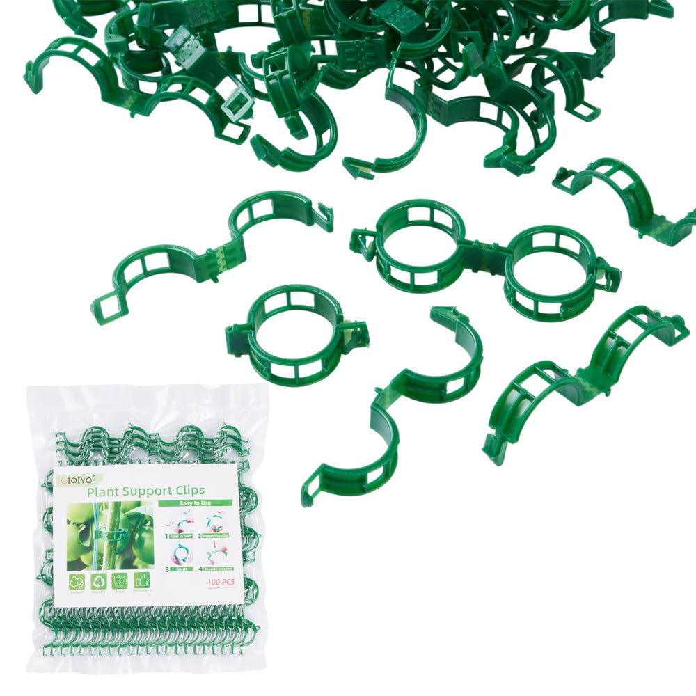 CIQIYO 300 Pack Plant Support Clips in green color
