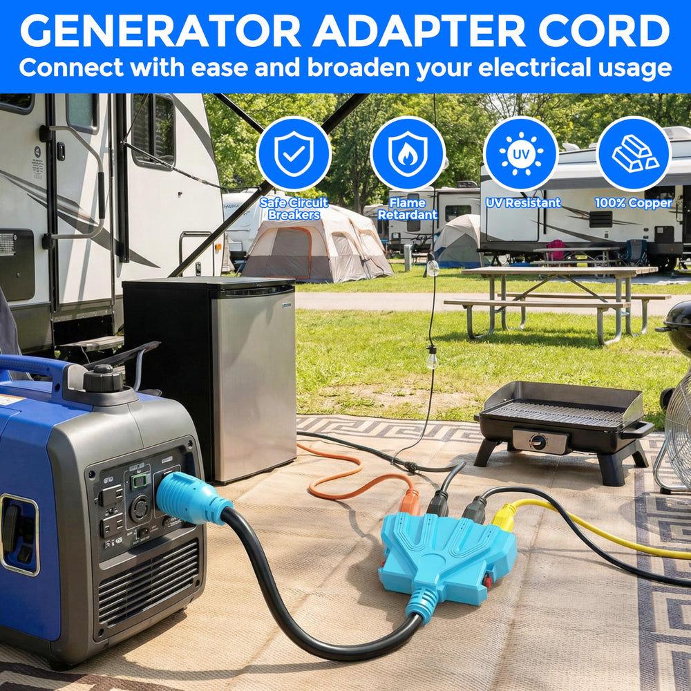 CircleCord Generator Adapter with protective caps installed