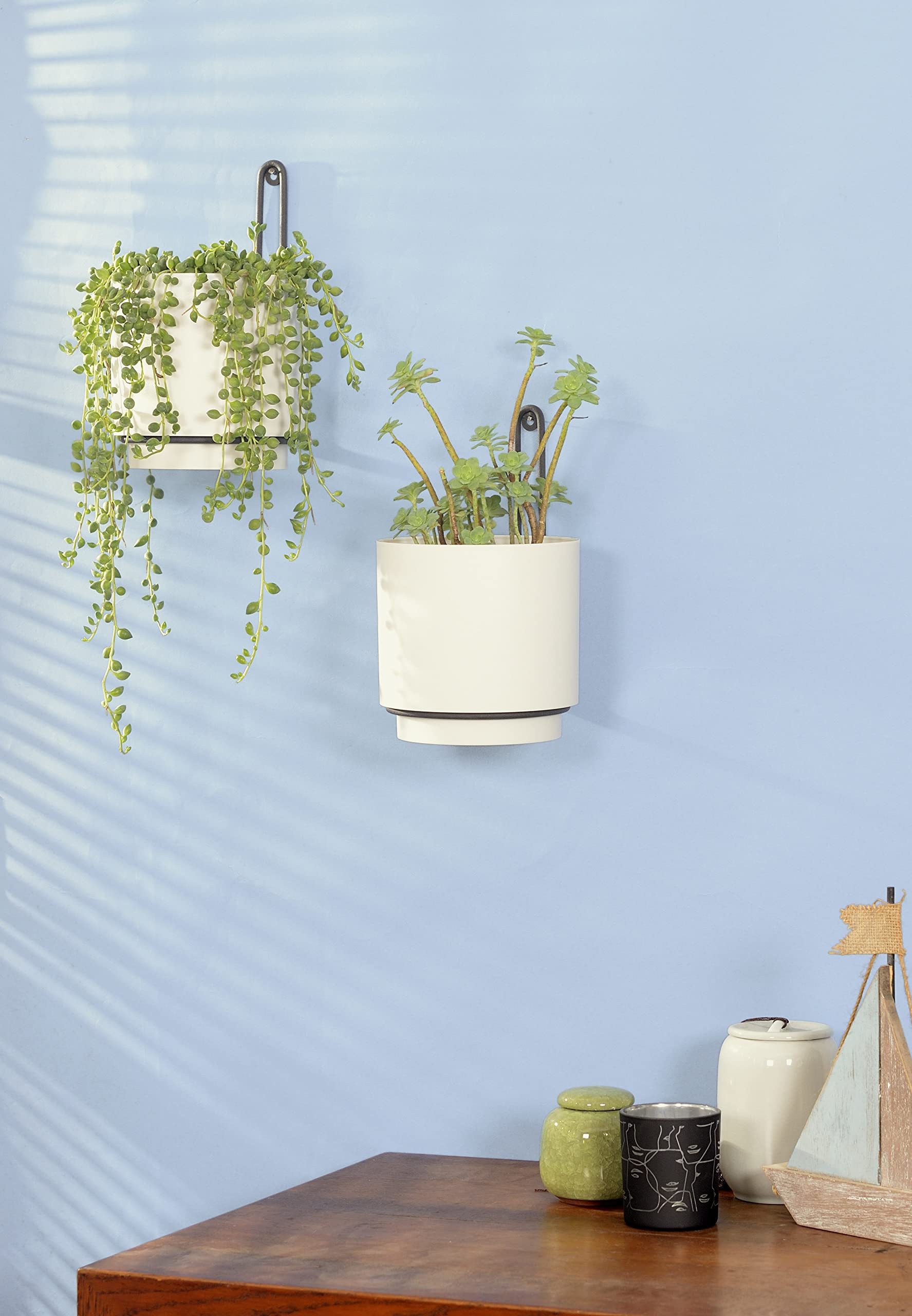 CISEANOL Hanging Planters with herbs and flowers