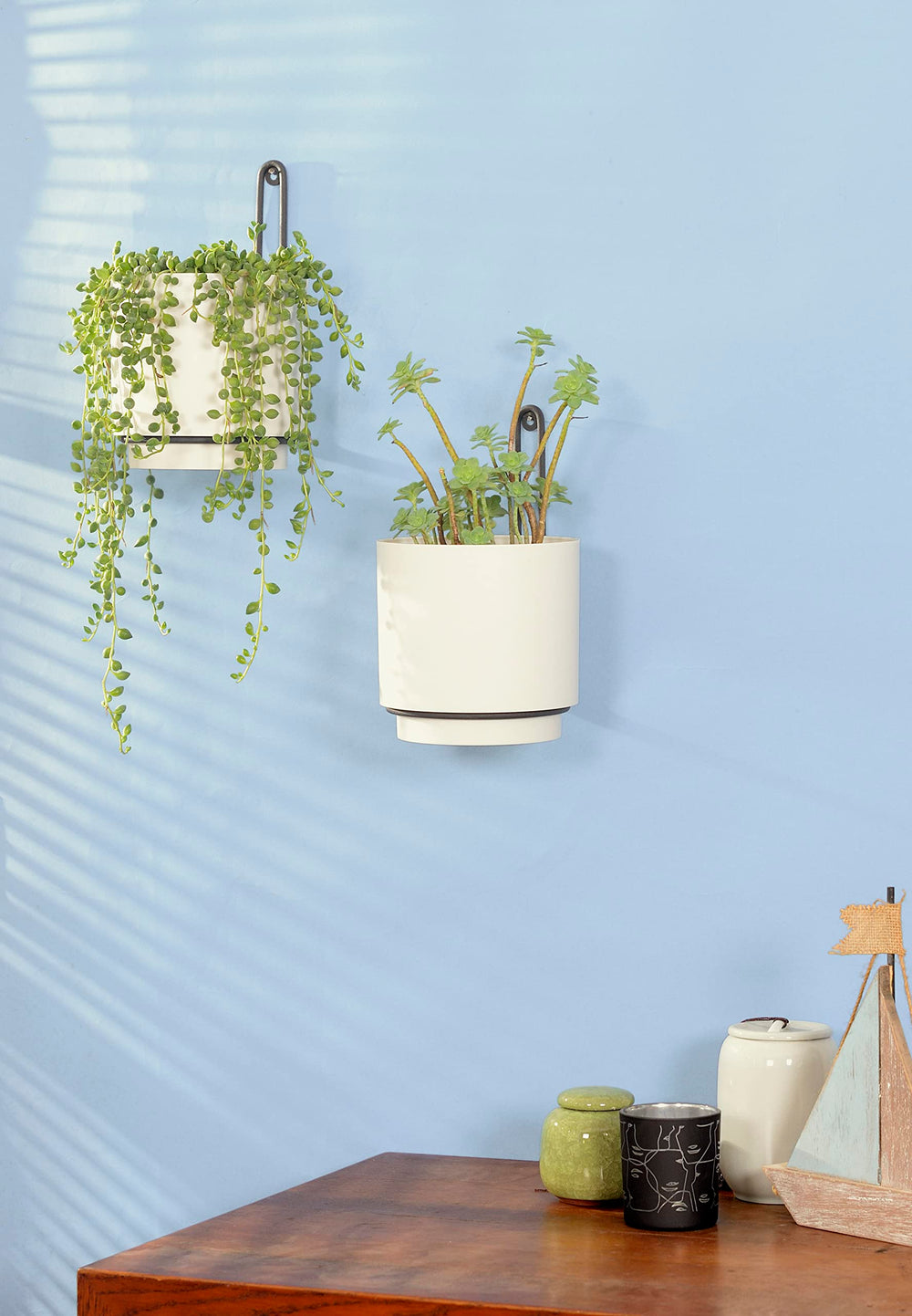 CISEANOL Hanging Planters with herbs and flowers