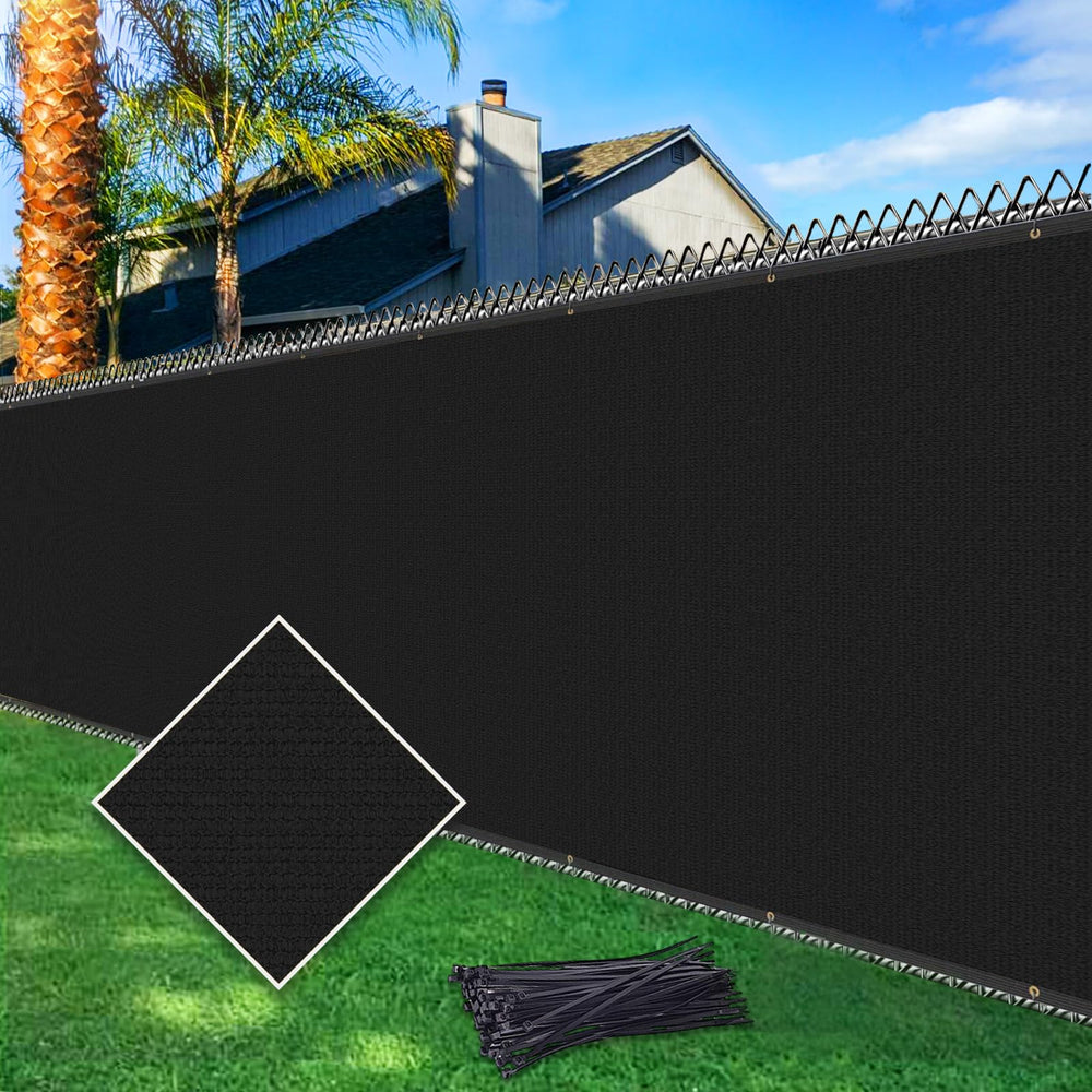 Cisvio 5ft x 50ft Heavy Duty Privacy Screen, Black front view
