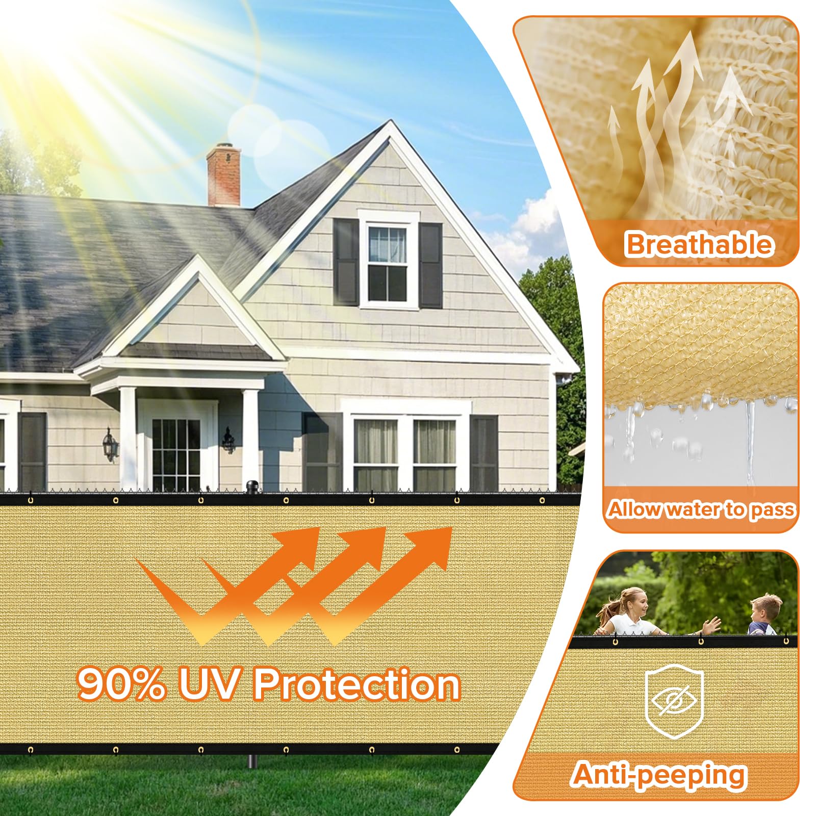 Cisvio Fence Privacy Screen showing double-reinforced edges