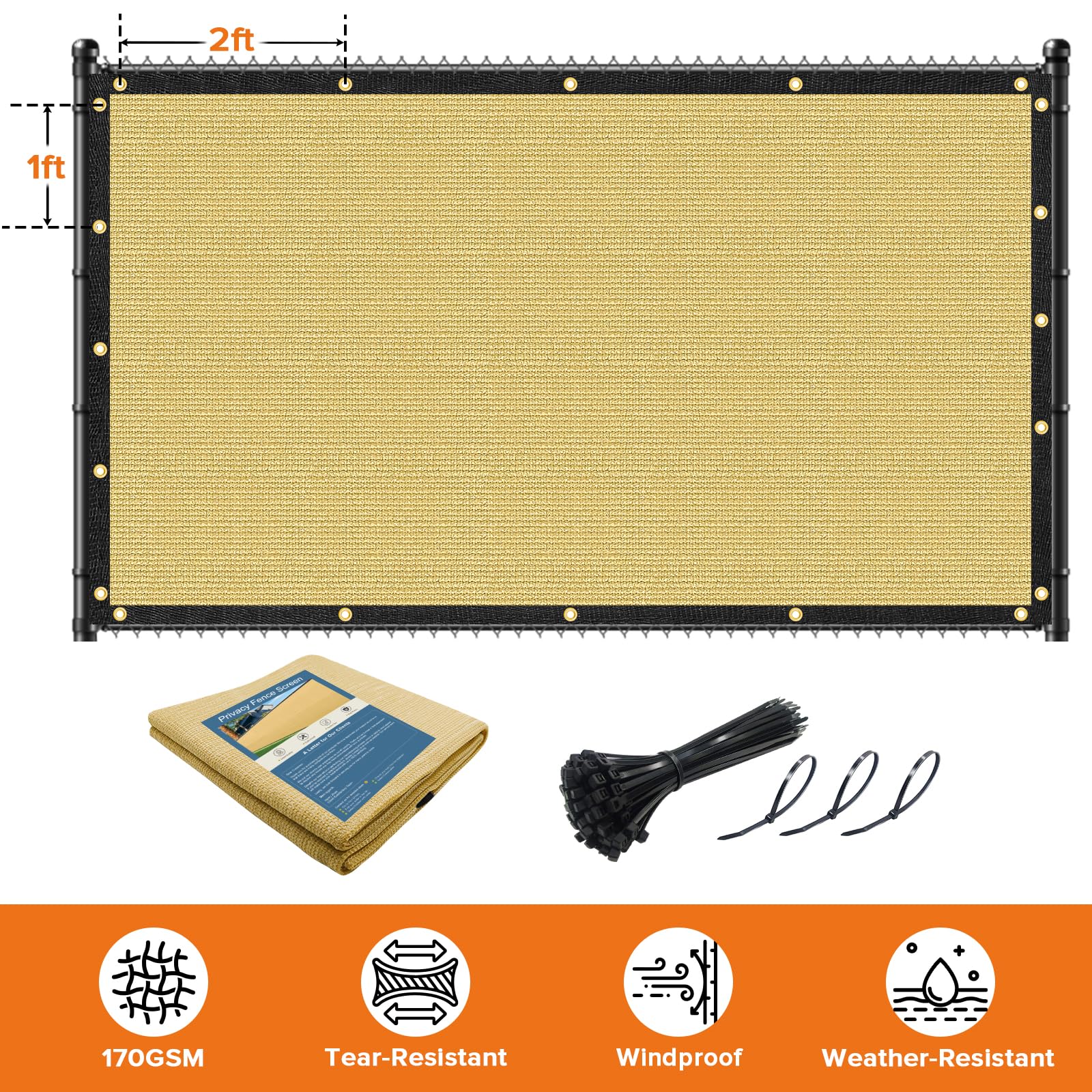 Cisvio Fence Privacy Screen with zip ties included